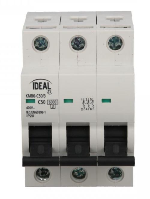 Circuit Breaker 3P C 50A 6Ka Ac Kmb6-C50/3 Vde 23169