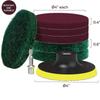 8Pcs/Set 4 Inch Electric Drill Brush Kit Scouring Pads Detailing Tool Cleaning Polishing Pads Grout Cleaning