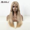 Noble Honey Blonde Synthetic Lace Front Wigs For Women Ombre Brown 24 Inches Straight Lace Wig Highlight Glueless Cosplay Wig