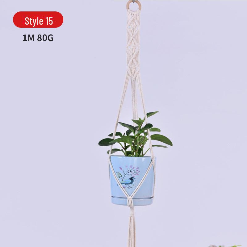 Handwoven Hanging Basket for Flower Pots - Decorative Gardening Net Rack