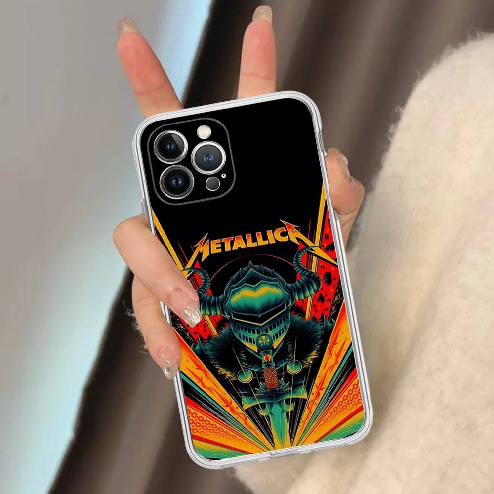 Logo Music M-Metallica For IPhone 17 16 15 14 13 12 11 Pro Max Plus Mini Funda For Transparent Cover