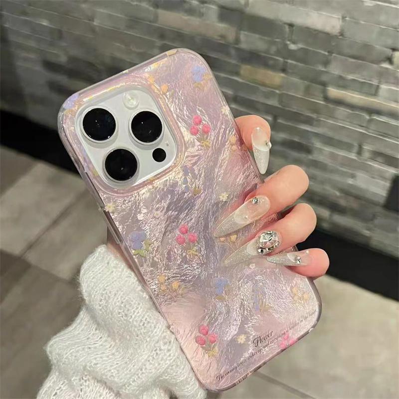 Lovely Pink Floral Fashion Vortex Pattern Phone Case for iPhone 16 15 14 13 12 11 Pro Max XS XR X 7 8 Plus Silicone Soft Cover