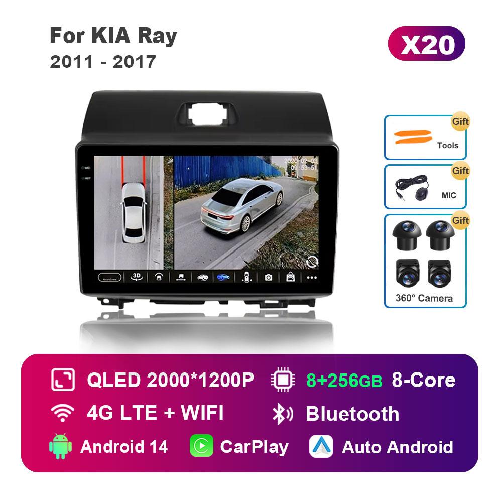 Android 14 for KIA Ray 2011 - 2017 GPS Navi Bluetooth Car Radio Video Multimedia Player WiFi HD Screen 4G DSP Stereo Auto Tools