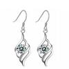 White Gold Plated Amethyst Angel Wing Dangle Earrings with Zircon