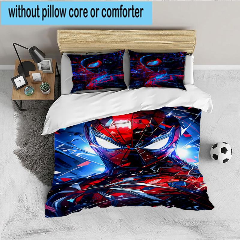 3PCS Red Spider Art Bedding set,Ideal For1pc Duvet Cover And 2pcs Pillowcases Perfect for Christmas gift,Ideal for Bedroom, Dormitory