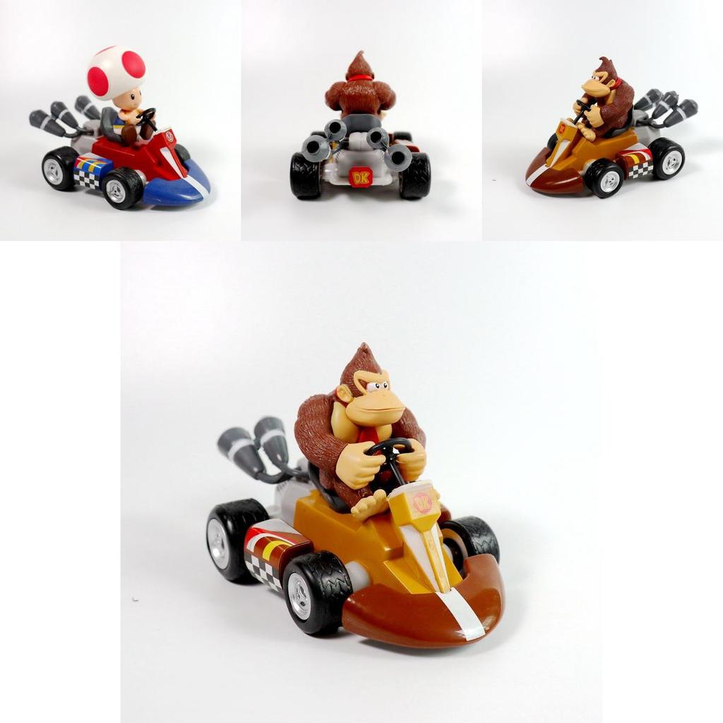 Gifts Super Mario Kart Princess Peach Pull Back Figure Car Pvc Toy Collection With Dismantlable Limbs