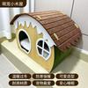 Thickened Warm Closed Wooden Felt Cat House Indoor Security Sleeping Cat Nest