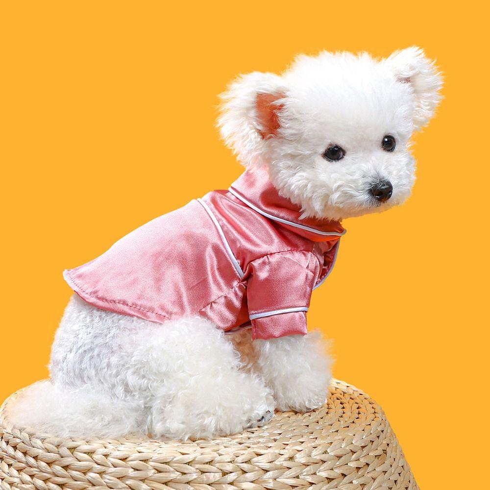Trendy Soft Pet Silk Pajamas XS/L Thin Fabric Dog Shirt Skin-friendly Comfortable Cat Clothes Summer Season