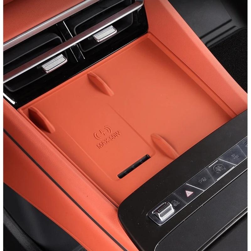 Car Decoration Central Control StorageBox Pad For BYD Sealion 8 Atto 8 Tang L Wireless Charging Silicone Pad Anti Slip