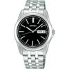 Seiko Selection SCXC013 Men's/Unisex Quartz Watch, Black Dial, Stainless Steel, Silver/Black