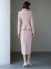 2024 Winter Pink Tweed Suit Set: Korean Drama Style Chic