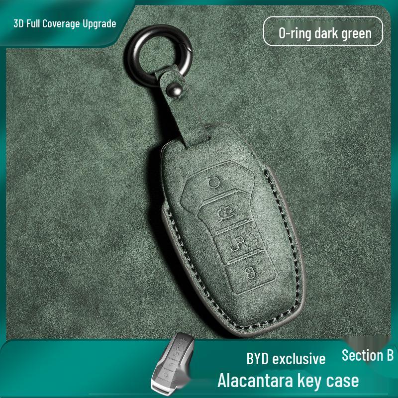 BYD Car Key Suede Case for Tang DMI, Han EV, Dolphin, Seal, Song PLUS, Yuan DMP Models