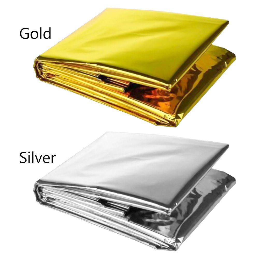 Manta Térmica de Emergência Mylar à Prova de Vento Térmica Refletiva Manta Espacial Impermeável Dobrável Manta Térmica de Folha para Caminhada