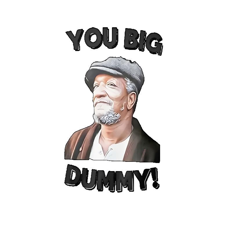 Crew Neck T Shirt Black You Big Dummy Text and Elderly Man Portrait Graphic Print Casual Wear for Men