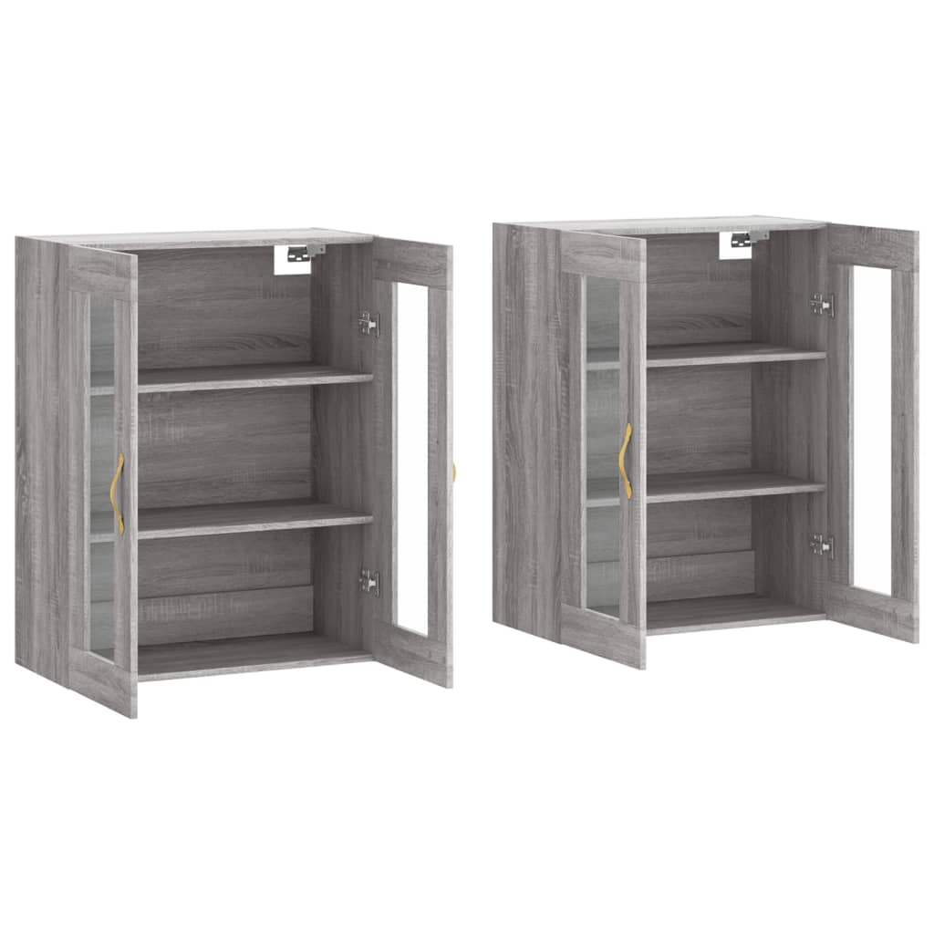 Wall Cabinets 2 pcs Grey Sonoma Wood Based Material