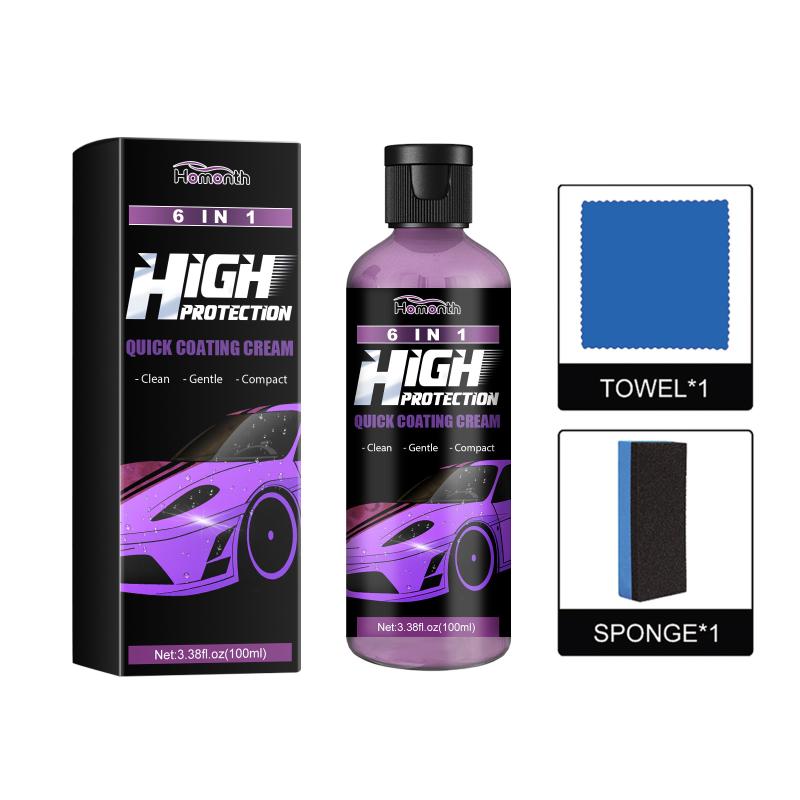 Car Spray Polish 6 in Multi Surface Car Coating Crystal Shield Anti Dust Stain Formula for Interior Exterior