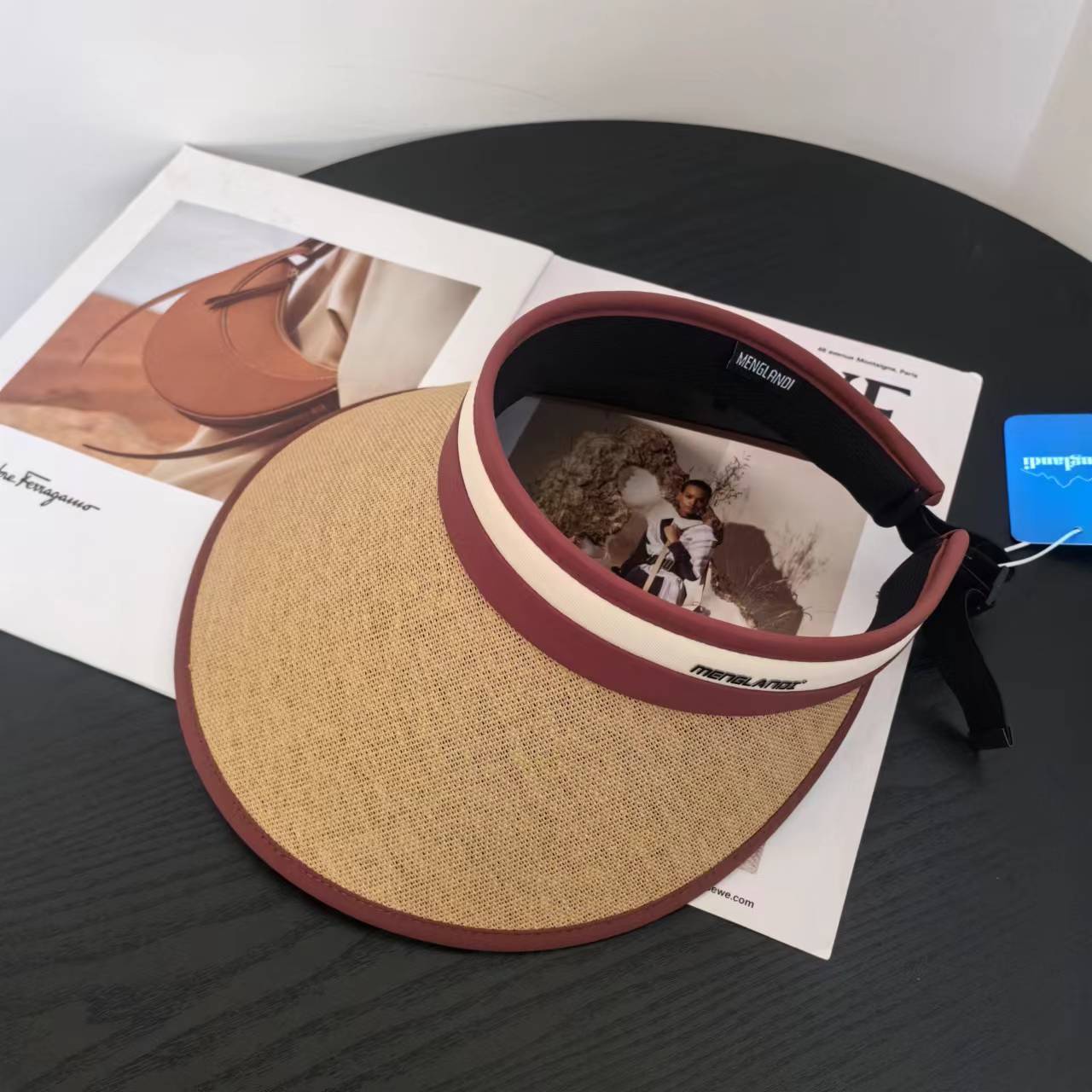 

2025 летняя соломенная шляпа с алфавитом, защищающая от ультрафиолета, женская, для езды на велосипеде, антимодная, солнцезащитная шляпа M（56-58cm）