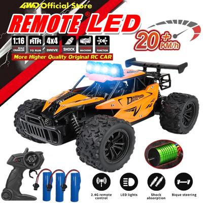 Voiture Télécommandée RC Drift Racing 1:16 Véhicule Tout Terrain Alliage Radio 2.4G Camions Haute Vitesse Avec Lumière LED Escalade Cadeau Jouet Enfant