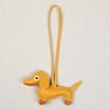 "Dachshund Leather Keychain and Bag Charm Pendant"