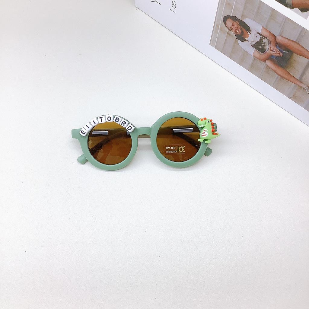 Mode Barnsolglasögon Solskydd Uv-skydd Pojkar Och Flickor Solglasögon Söta Dinosaurieformade Glasögon