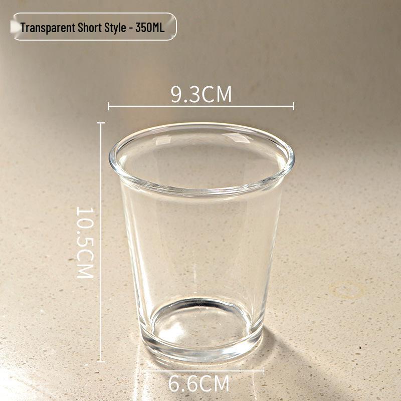 High-Quality Transparent Glass Coffee Cup - Durable, Office & Home Use 350-370ml