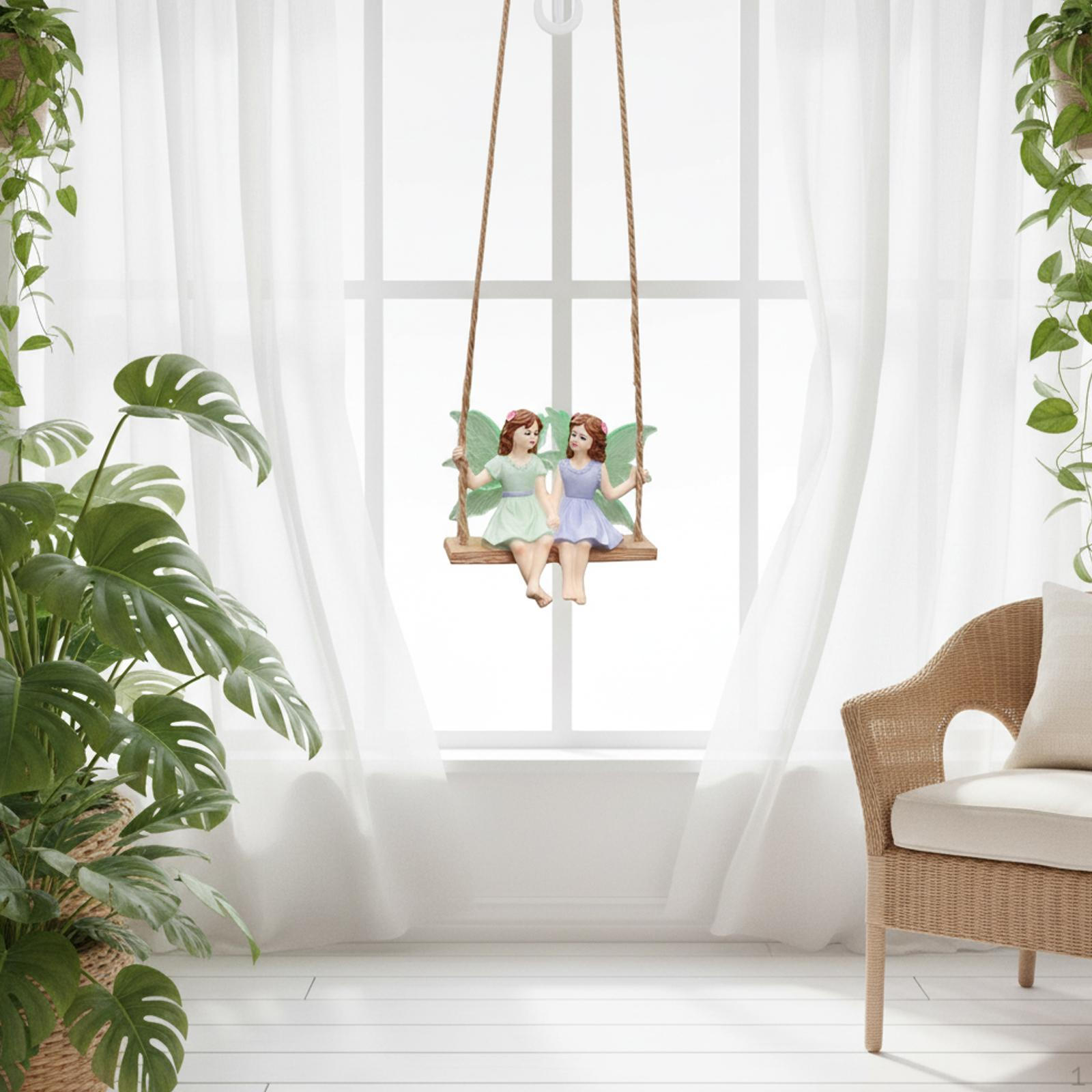 

Miniature Fairy Garden Figurine Decor Pendant Adorable Gift Statue Hanging Ornament for Home