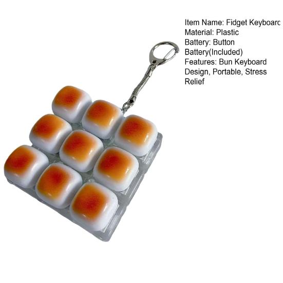 Bun Klawiatura Fidget Toy 38147 Klawisze Podświetlana LED Breloczek do Kluczy Przycisk Odstresowujący Kliker na Palec