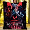 Custom Name Valorant Theme Printed Blanket - Perfect for Couch, Bed, Travel & Outdoor Use | Machine Washable, Cozy & Durable.