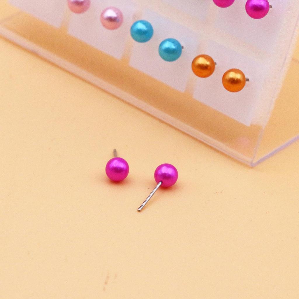 36-Pair Stud Earrings Set: Fashionable, Versatile, Imitation Pearl with Iron Needle - Spring Collection