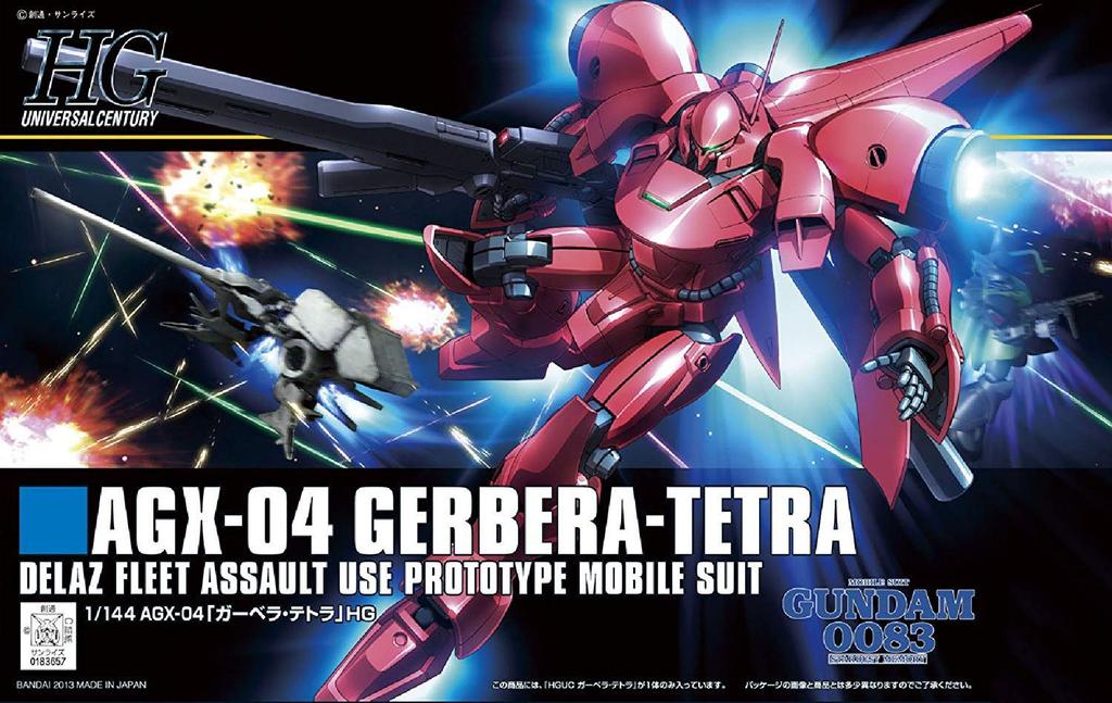 BANDAI SPIRITS HGUC Mobile Suit Gundam 0083 Gerbera Tetra Maßstab Plastikmodell AGX-04 1/144 Vorgefärbt