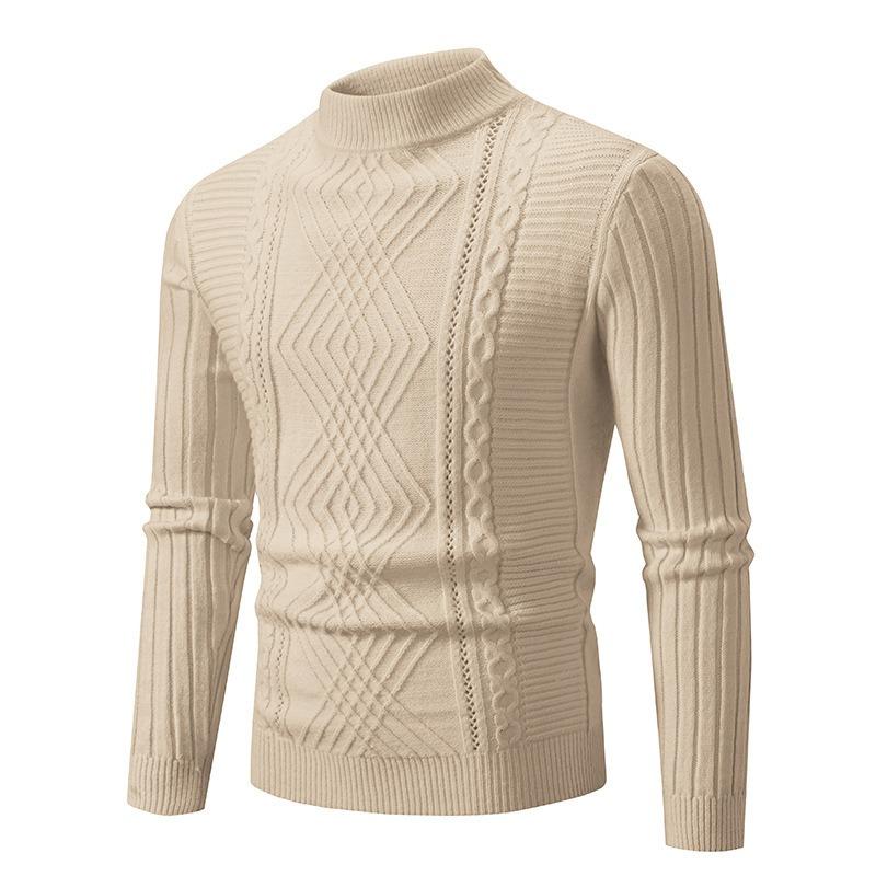 Men S Twisted Knit Sweater Casual Loose Long Sleeve Pullover