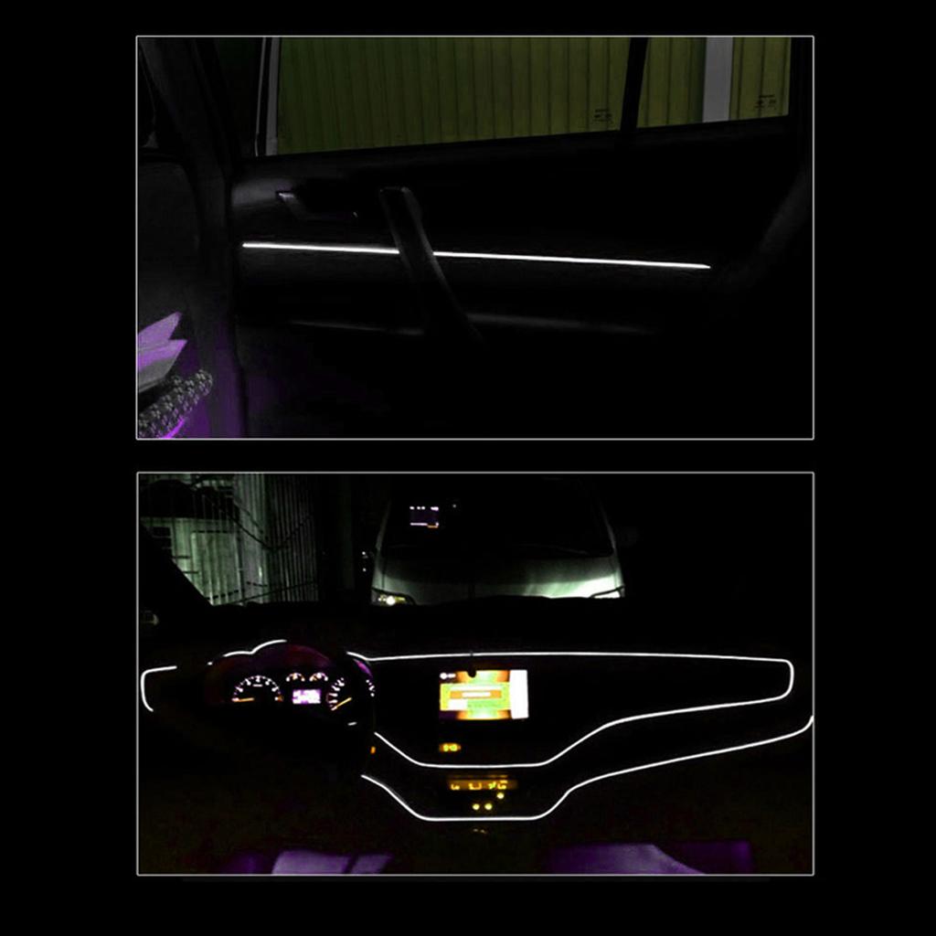 Car Decorative Light Strip Interior Lighting Auto LED EL Cold Lamp Modification Parts 5 Meters