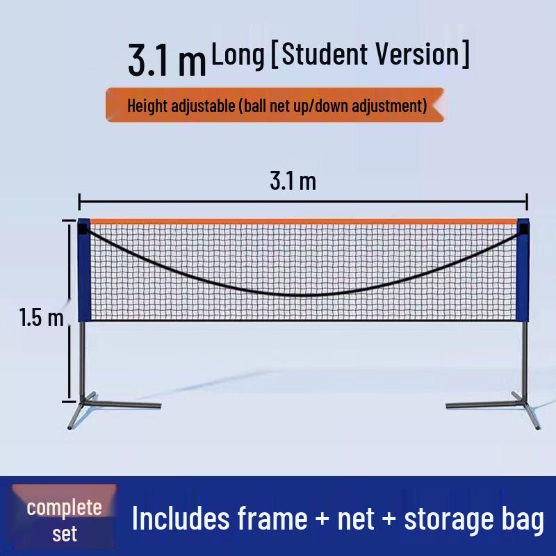Portable Foldable Badminton Net & Stand 3.1m