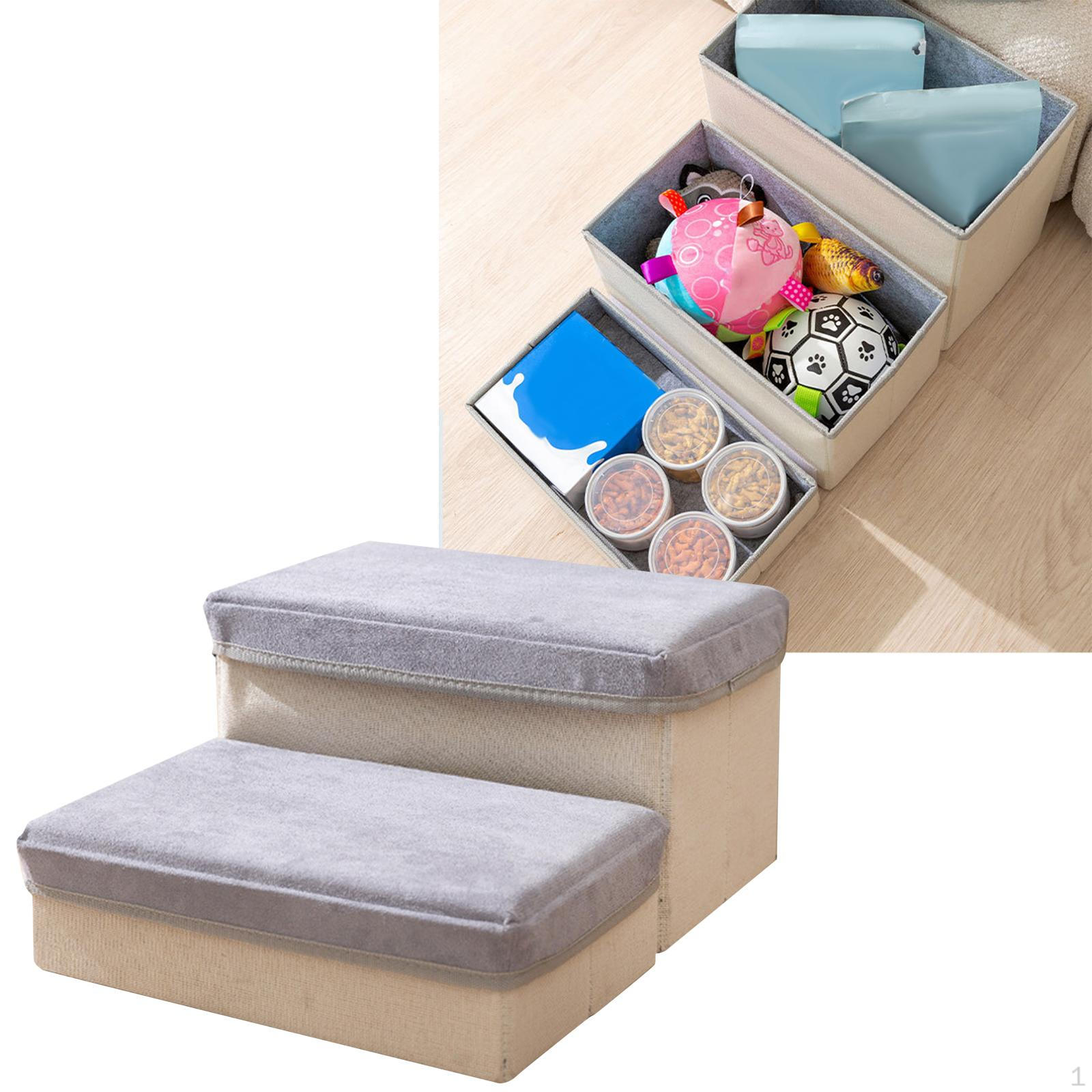 

Лестница для собак Пожилой диван Пандус Классический для кровати или дивана 2 ступени Травмированная кошка Лестница Pet серый