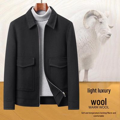 2025 Men's Double-Faced Wool Lapel Jacket - Autumn/Winter Fashion Casual Coat