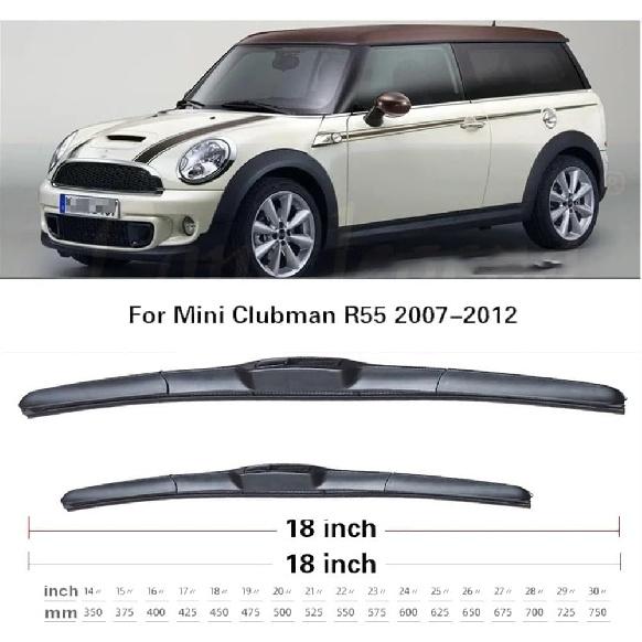 Auto Wiper Wiper Front & Rear Wiper Blades Set Kit Compatible with Mini Clubman R55 2007 2008 2009 2010 2011 2012 Windshield Windscreen Rear Window