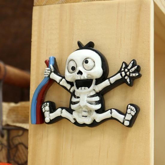 3D Skeleton Wall Decoration Electric Shock Skeleton Wall Decal Stick-On Halloween Gothic Wall Art Decor for Electric Boxes Wall Socket