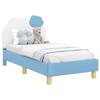 Children S Bed Frame with Headboard Blue 70 X 140 Cm PU Leather