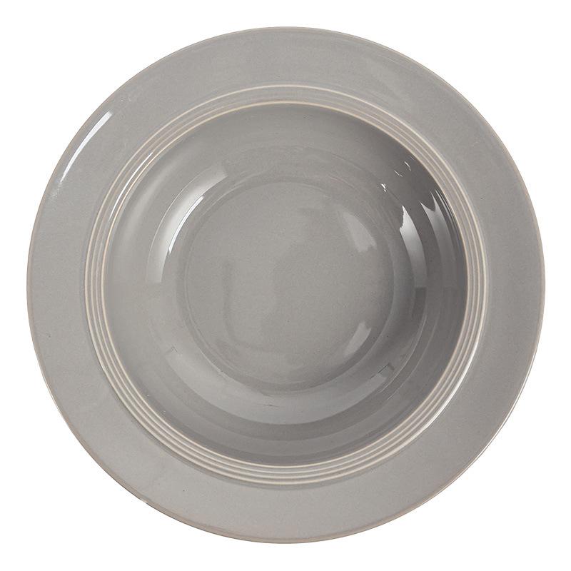 Solid Color Ceramic Straw Hat Bowl Nordic Style Restaurant Steak Pasta Bowl Round Simple Fruit Dessert Bowl Household Tableware