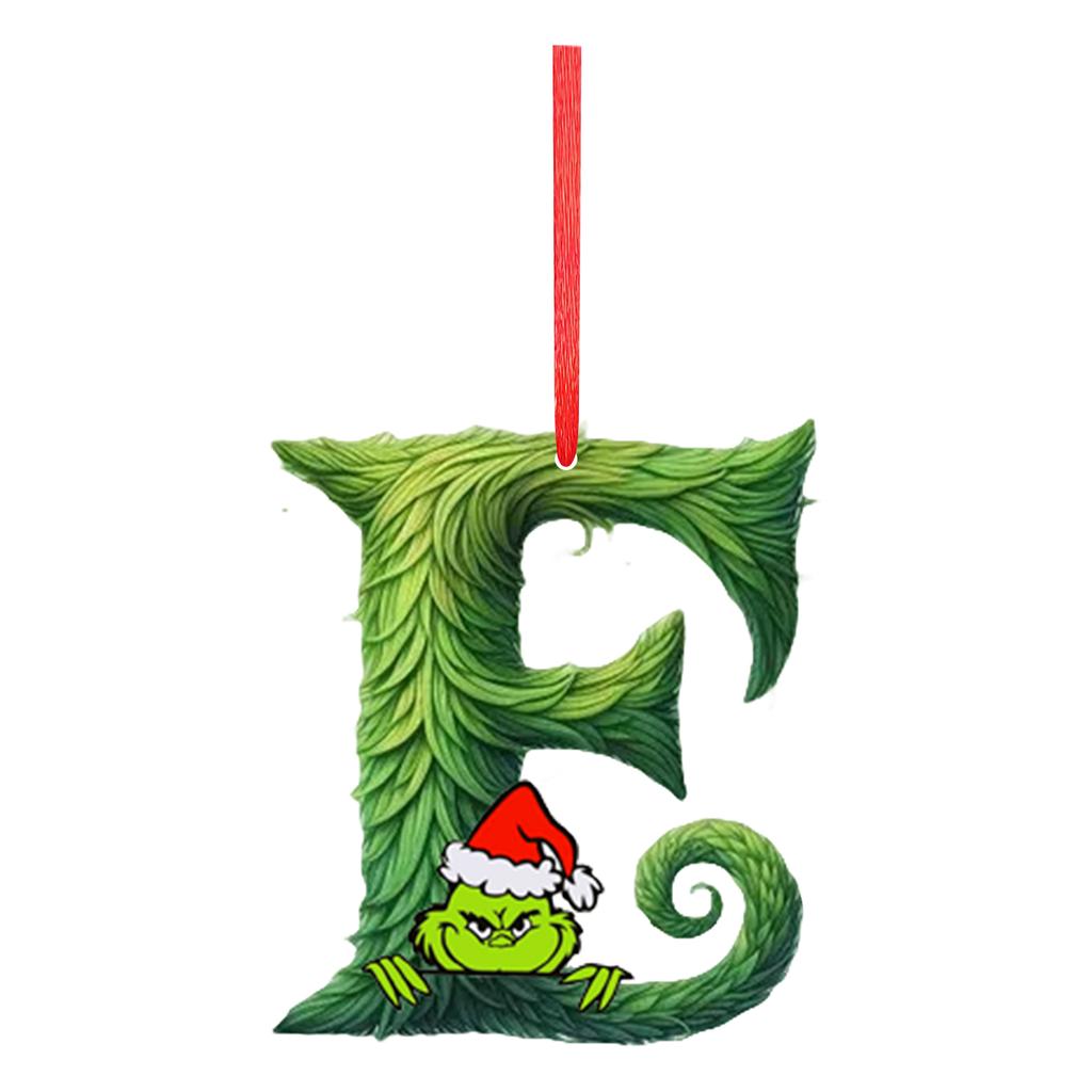 2D 26 Letter  Christmas Ornaments Acrylic Flat Christmas Tree Home Decorations Ornaments