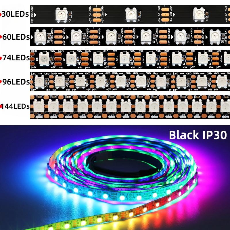 

1/3/4/5 м DC5V WS2812b Bluetooth Музыкальное приложение Светодиодные бегущие огни Гибкая лента USB Комплекты лент Подсветка для ТВ Декор комнаты 1M 74LEDs Kit