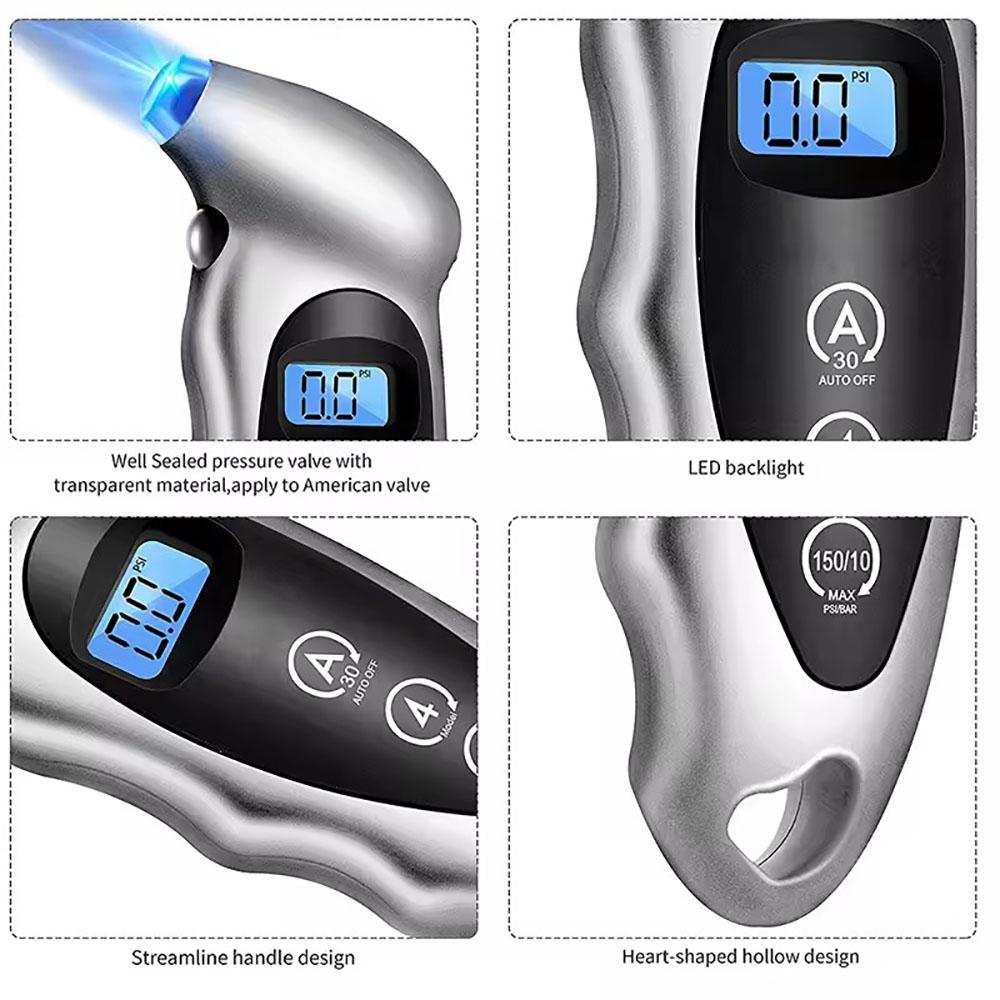 New Backlit Tire Pressure Gauge, High-precision Digital Tire Pressure Monitoring, Car Tire Air Pressure Meter, LCD Display