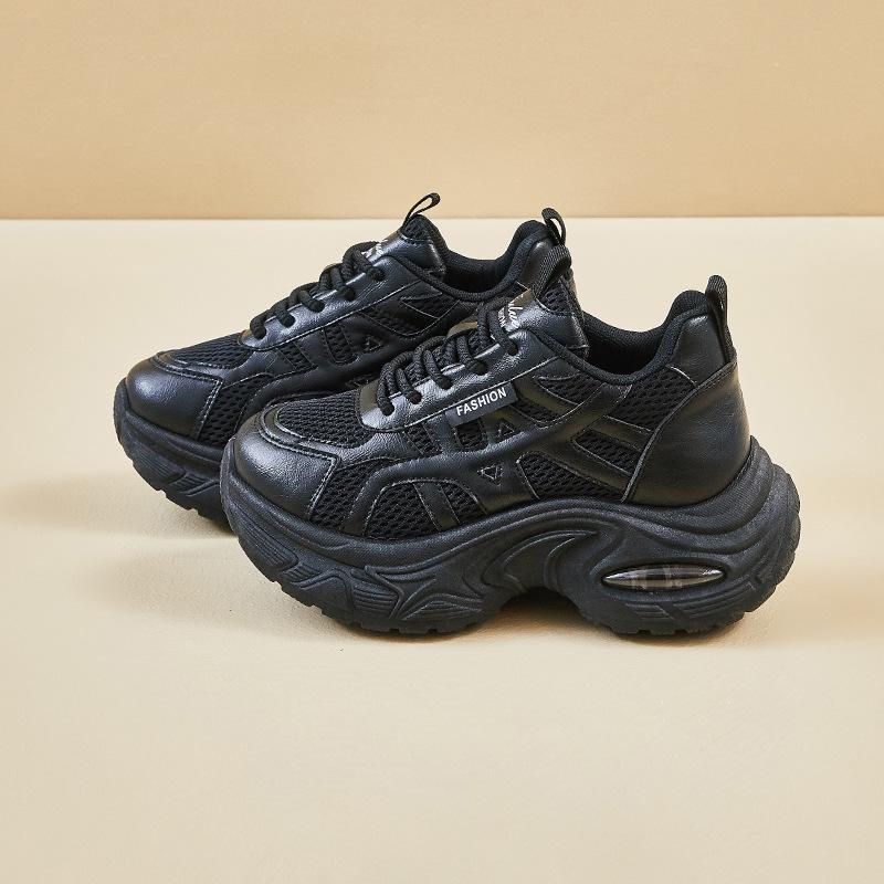 Platform dad shoes women's spring new women's shoes small height increase soft sole light casual sports running shoes