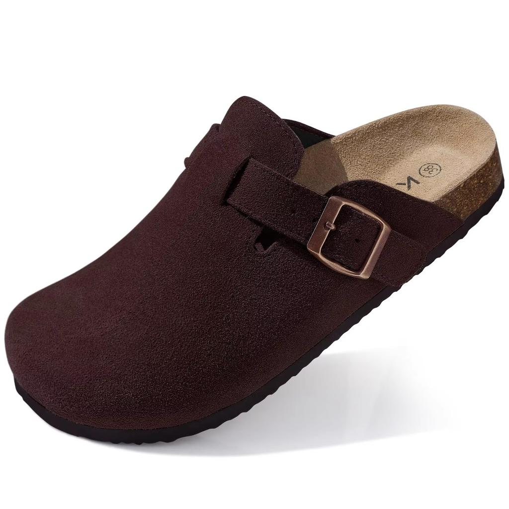 Fashion Crestar Fashion Clogs Slippers For Women Classic Suede Men Mules Cork Footbed Leather Potato Shoes With Arch Support Beach Slide