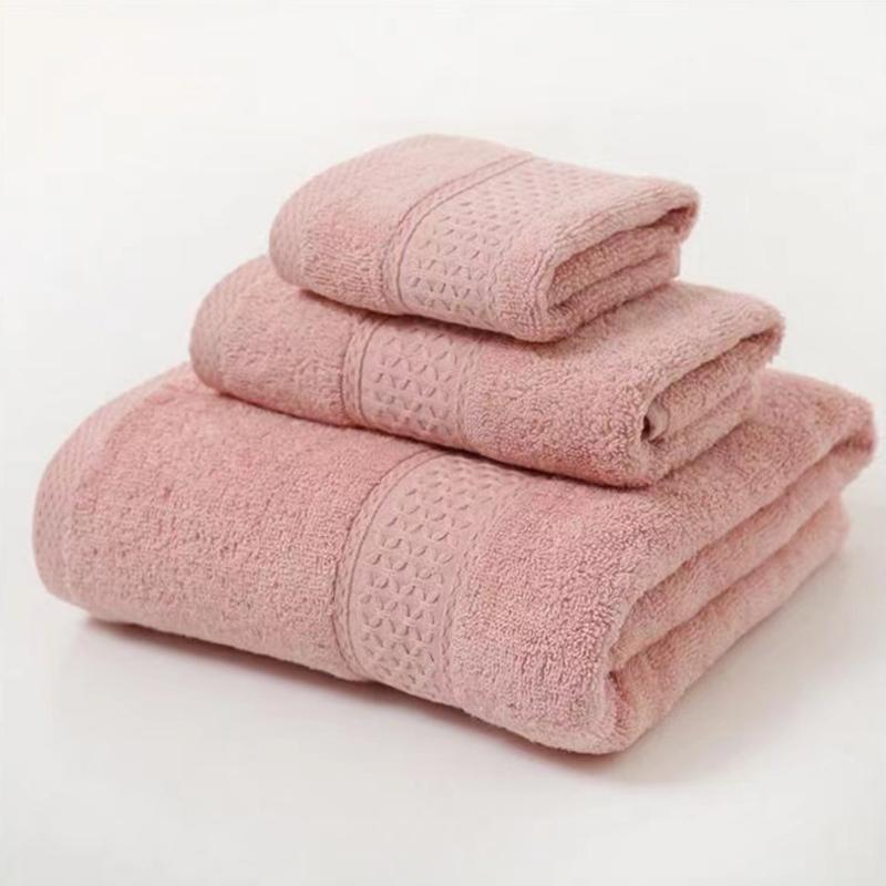 3Pcs Luxurious Cotton Towel Set Ultra Soft Highly Absorbent Includes 1 Bath Towels 1 Hand Towels 1 Washcloths For Home Bathroom
