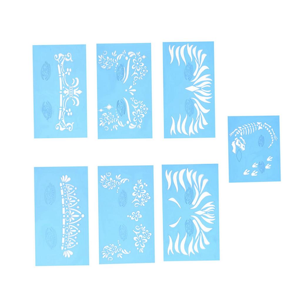7pcsset Reusable Face Paint Stencil Body Painting Template Facial Makeup Tattoo Design Tools