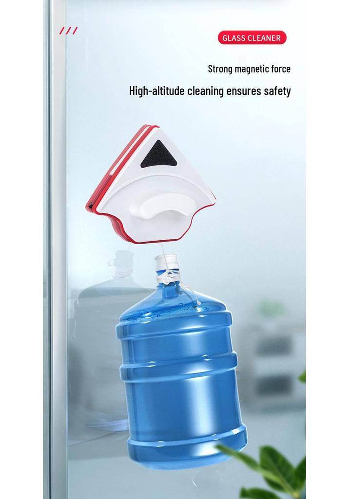 Triangular Double-Sided Glass Cleaner, Single-Layer Window Wiper for High-Rise Homes