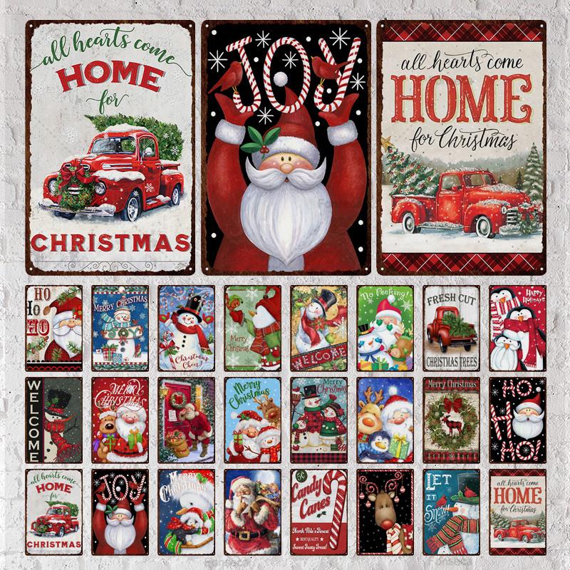 Santa Claus Snow View Metal Sign Vintage Tin Sign Metal Vintage Bar Vintage Wall Decoration Bar Club Metal Poster