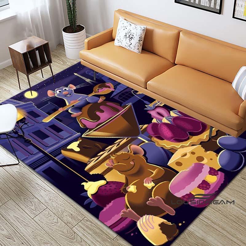 Cartoon Ratatouille Print Rug, Non-slip Kitchen Mat, Outdoor Rug, Home Bedroom Decoration, Yoga Mat, Birthday Gift.