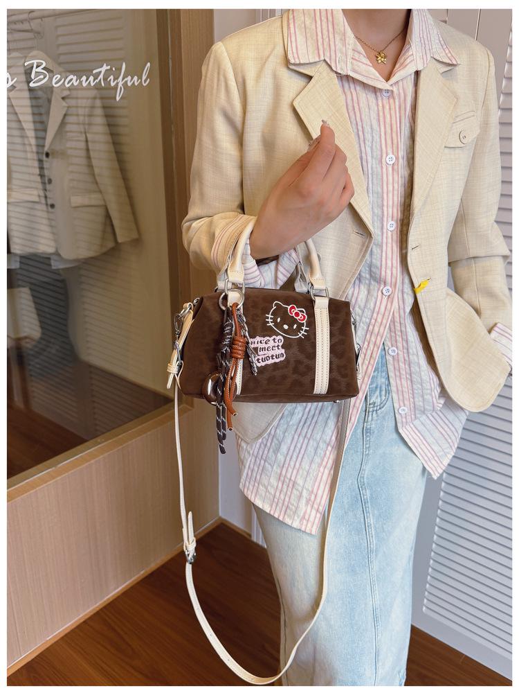 2025 Women's Cross-border Leather Boston Bag: Fashionable Cartoon Handbag & Single Shoulder Crossbody Bag